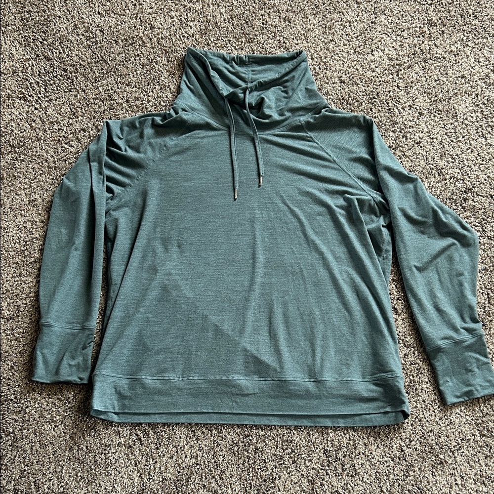 Maurices InMotion Teal Green Long Sleeve Cowl Neck Pullover Size XL